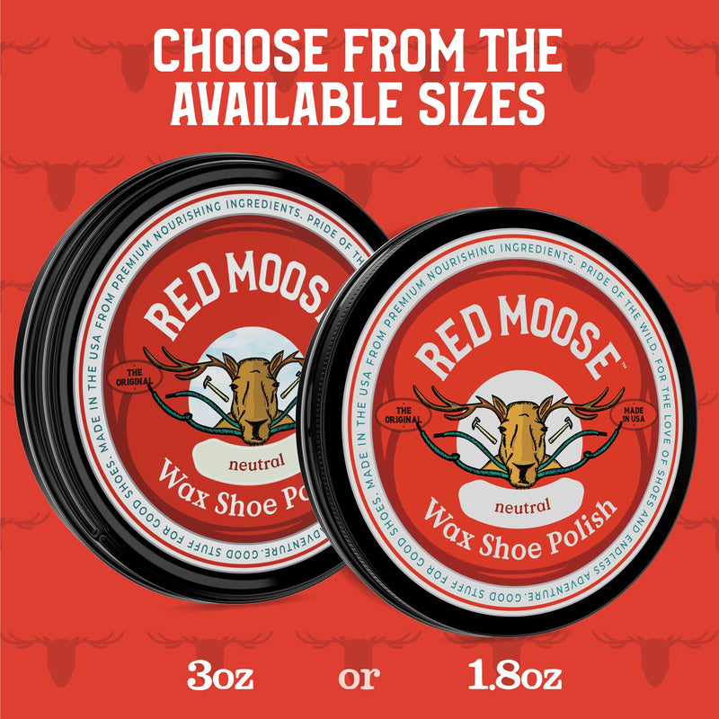 [Australia] - Wax Shoe Polish - Shine and Protect Leather Shoes and Boots - Red Moose 1.8 Oz Neutral 
