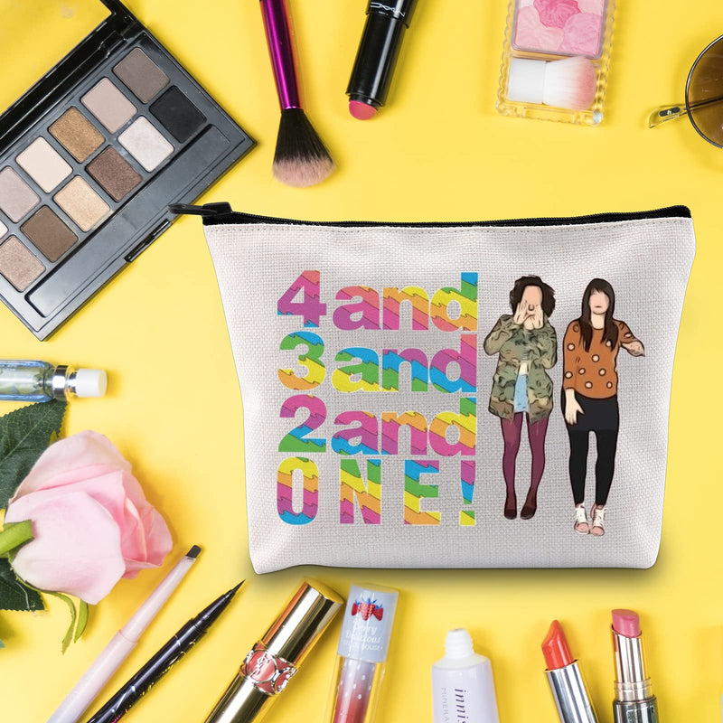 [Australia] - LEVLO Broad City Cosmetic Make Up Bag Broad City Fans Gift 4 and 3 and 2 and One Makeup Zipper Pouch Bag Broad City Merchandise, 4 and 3 and 2 and One, 