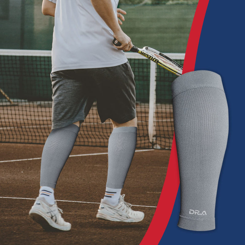 [Australia] - Doctor Developed Calf Compression Sleeve Men and Women - Leg Compression Sleeve for Leg Pain Relief, Muscle Recovery, Shin Splint, and Varicose Veins by Dr. Arthritis (Medium, Grey, 1 Pair) Medium Black 