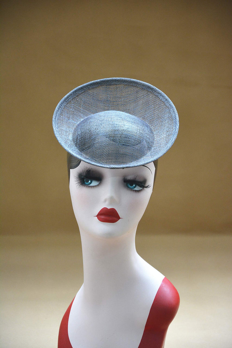 [Australia] - Lawliet 7.9" Round Saucer Sinamay Inspired Percher Hat Fascinator Millinery Base B063 Gray 