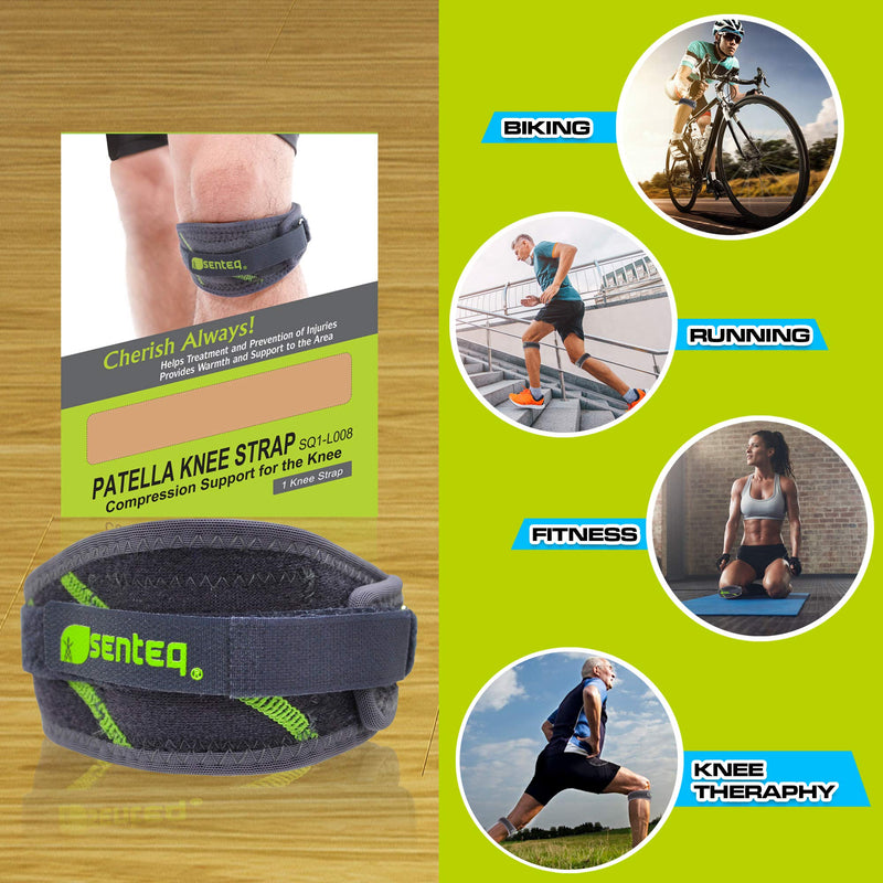 [Australia] - SENTEQ Knee Brace Support Strap, Adjustable Patella Knee Support Prevent Pain Tendinitis (SQ1 L008) 