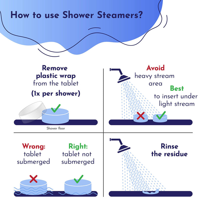 [Australia] - Cleverfy Shower Steamers Aromatherapy - Variety Pack of 6 Shower Bombs. Blue Set: Watermelon, Grapefruit, Menthol & Eucalyptus, Peony & Pear, Cocoa & Orange, Lemongrass & Coconut 