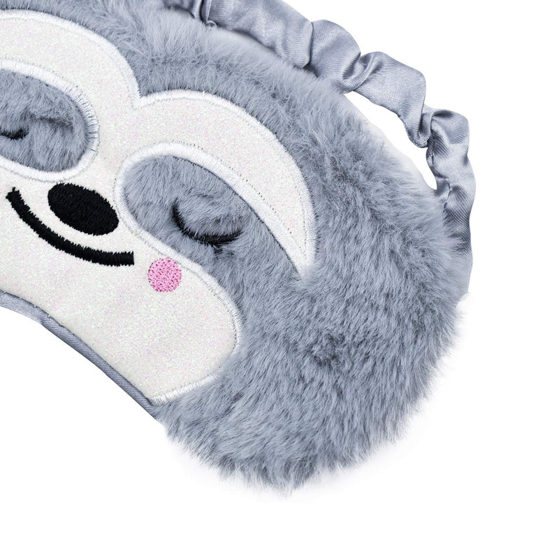 [Australia] - Eye Mask for Sleeping, Ulife Mall Cute Sloth Funny Animal Soft Fluffy Plush Sleep Mask Novelty Blindfold Breathable Silk Eye Cover for Women Men Girls Kids Night Nap Travel Meditation - Sloth Grey_sloth 