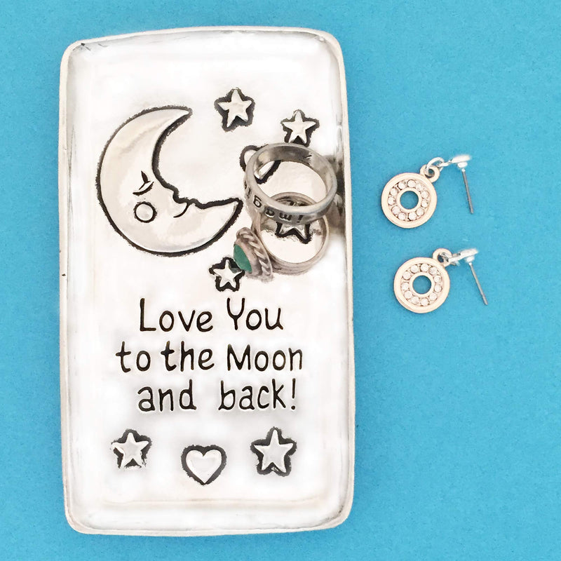 [Australia] - Basic Spirit Love to Moon Pewter Small Tray Trinket Dish Ring Holder Gift Box 