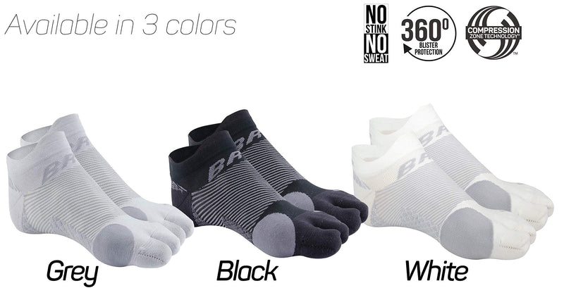 [Australia] - OS1st BR4 Bunion Relief Socks (1 Pair) with Split-Toe Design & Bunion pad Separates Toes Relieving Pain from bunions, Tight Shoes, Hallux valgus and Reduces Toe Friction Grey Medium 
