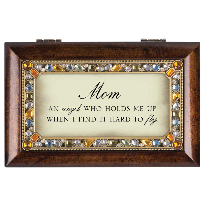 [Australia] - Cottage Garden Mom an Angel Holds Me Up Amber Earth Tone Jewelry Music Box Plays Wind Beneath My Wings 