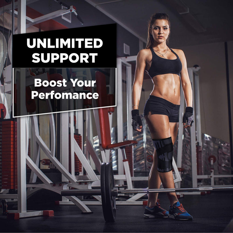 [Australia] - Pure Support Knee Brace, Compression Sleeve for Running, Arthritis Pain, Sports Small Black/Straps 