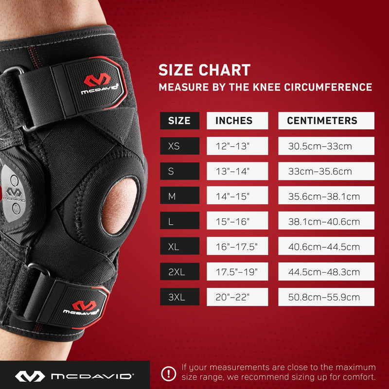 [Australia] - McDavid Maximum Support Knee Brace with Hinges (429X). Compression and Stability Straps for ACL, LCL, Arthritis, Tendonitis, MCL, Patella. Left and Right. Men and Women. Medium 