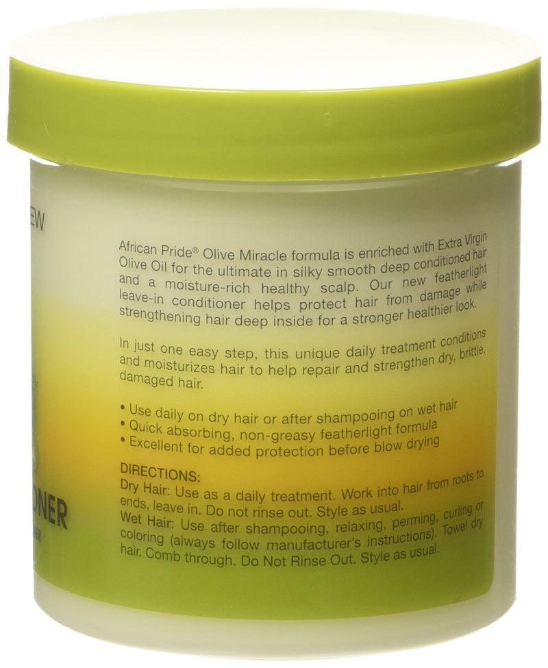 [Australia] - African Pride Olive Miracle Anti-Breakage Leave-In Conditioner 425g/15oz Green 425 g (Pack of 1) 