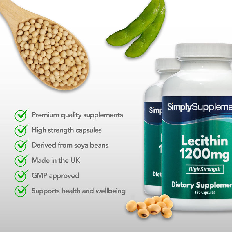 [Australia] - Soy Lecithin Capsules 1200mg | 120+120 (240) Capsules | Manufactured in The UK 240 Count (Pack of 1) 