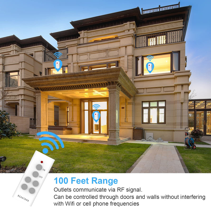 [Australia] - Beastron Upgraded Remote Controlled Outlet (1 Pack with 1 Remote),Expandable Remote Light Switch Kit, Wireless On Off Power Switch, 100ft RF Range, Compact Design, White 1 pack 