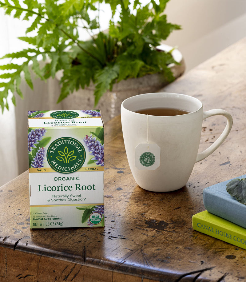 [Australia] - Traditional Medicinals Organic Licorice Root Herbal Tea, Soothes Digestion, (Pack of 1) - 16 Tea Bags 