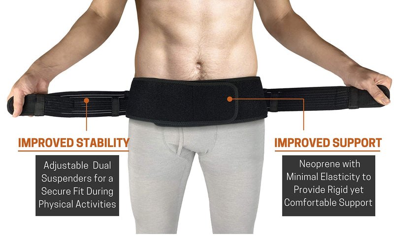 [Australia] - Vriksasana Sacroiliac Hip Belt for Women and Men That Alleviates Sciatic, Pelvic, Lower Back, Leg and Sacral Nerve Pain Caused by Si Joint Dysfunction| Trochanter Brace (Regular, Black) Regular (Hip Size 32"- 45") 