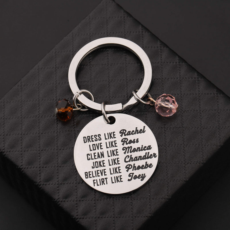 [Australia] - MAOFAED Best Friend Keychain Friends TV Show Keychain BFF Gift Dress Like Rachel Love Like Ross Birthday Gift for Girlfriend kr-dresslikerachel 