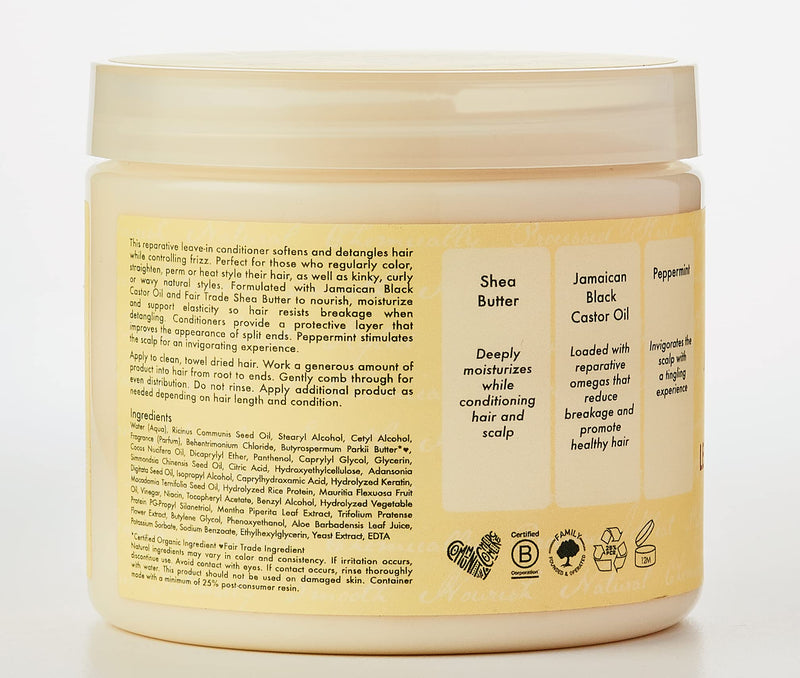 [Australia] - SheaMoisture Jamaican Black Castor Oil no silicones or sulphates Strengthen & Restore Leave-In Conditioner for chemically processed, heat styled or natural hair 431 ml Beige 454 g (Pack of 1) 
