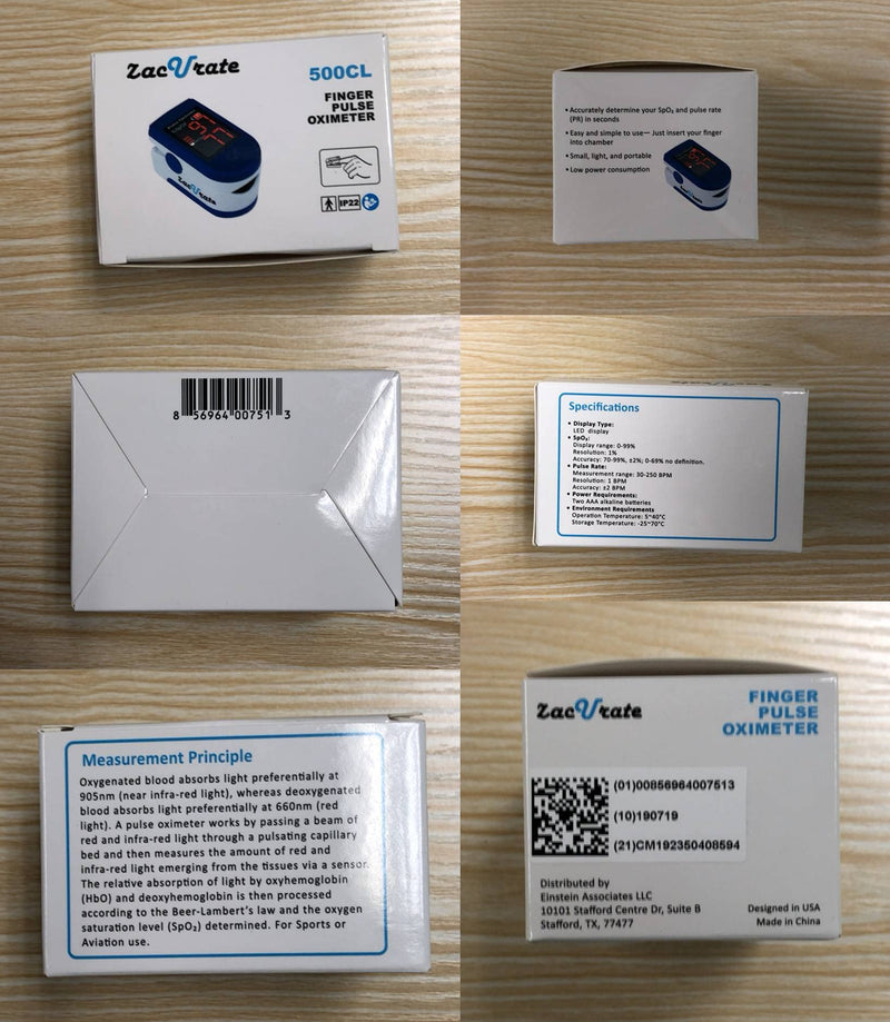 [Australia] - Zacurate Fingertip Pulse Oximeter Blood Oxygen Saturation Monitor with Batteries and Lanyard Included (Sapphire Blue) 