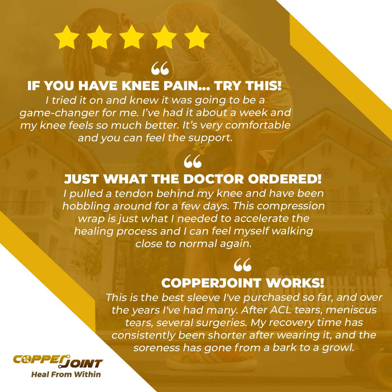[Australia] - Knee Compression Sleeve by CopperJoint - Knee Support for Women & Men - Breathable Copper Infused Nylon - Non-Slip Design - For Pain Relief, Recovery, Swelling & Circulation – Single Sleeve Only Medium 
