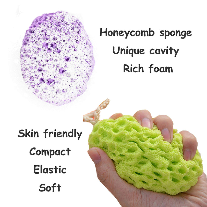 [Australia] - Spclsim Bath Shower Sponge Body Scrubber Loofah Sponge Gentle Body Exfoliating Loofahs Pouf Cleaning Body Luffa Sponge for Women Men Kid (A-Multi-Color-a) A-multi-color-a 