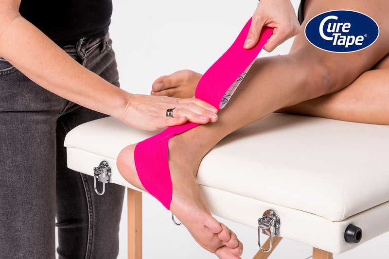 [Australia] - CureTape Classic 5cm | Waterproof Kinesiology Tape | Medical Kinesiology Tape | Increase Mobility & Performance | Reduce Joint Pain | Recover Faster | Pink 