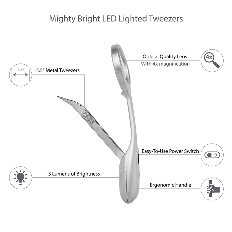 [Australia] - Mighty Bright 88112 Lighted Tweezers, Silver 