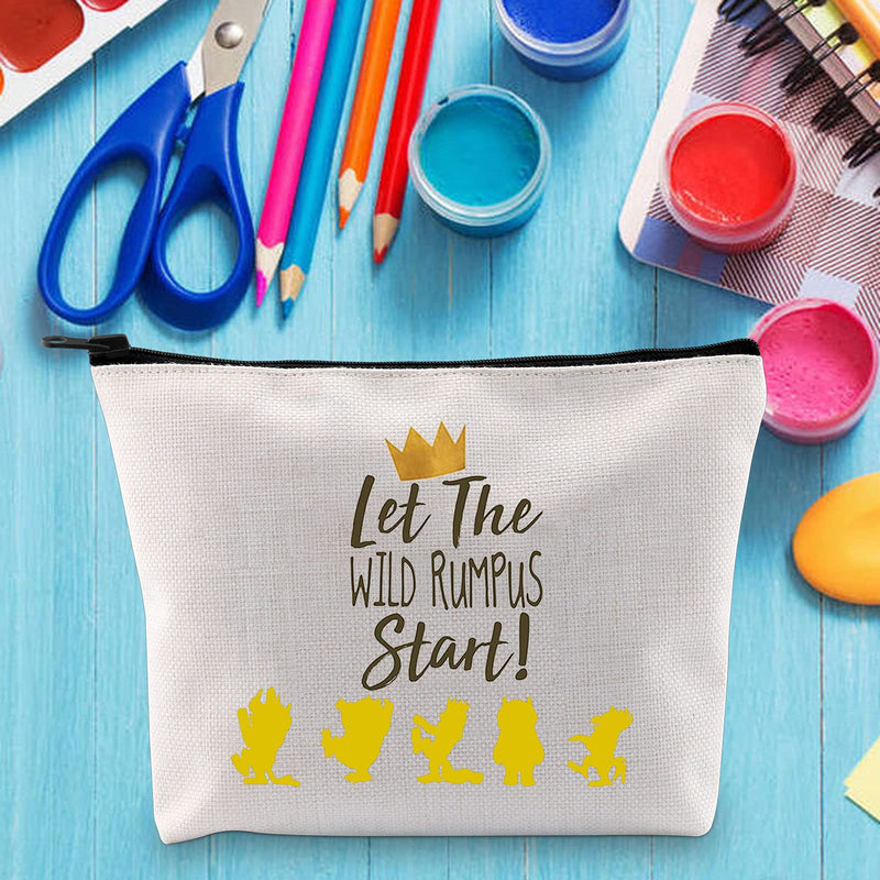 [Australia] - LEVLO Where The Wild Things Are Fans Cosmetic Make Up Bag Where The Wild Things Are Inspired Gift Let The Wild Rumpus Makeup Zipper Pouch Bag For Friend Family, Let The Wild Rumpus, 