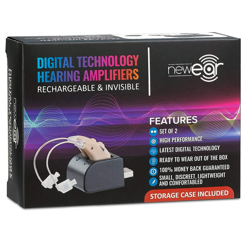 [Australia] - Hearing Amplifiers Set with New Digital Technology - Almost Invisible Design and Rechargeable USB Dock - Personal Pair Sound Amplifier with Adjustable Volume Tone Control By MEDca 