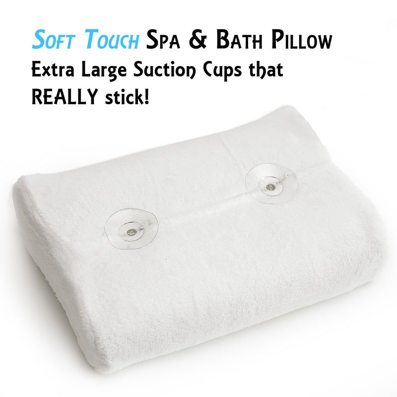 [Australia] - IndulgeMe Super Soft Non Slip Bath Pillow, Bonus Travel Case and Soft Removable Cover, Extra Large Suction Cups, Quick Drying Mesh, Bath Pillows for Tub, Neck and Back Support 