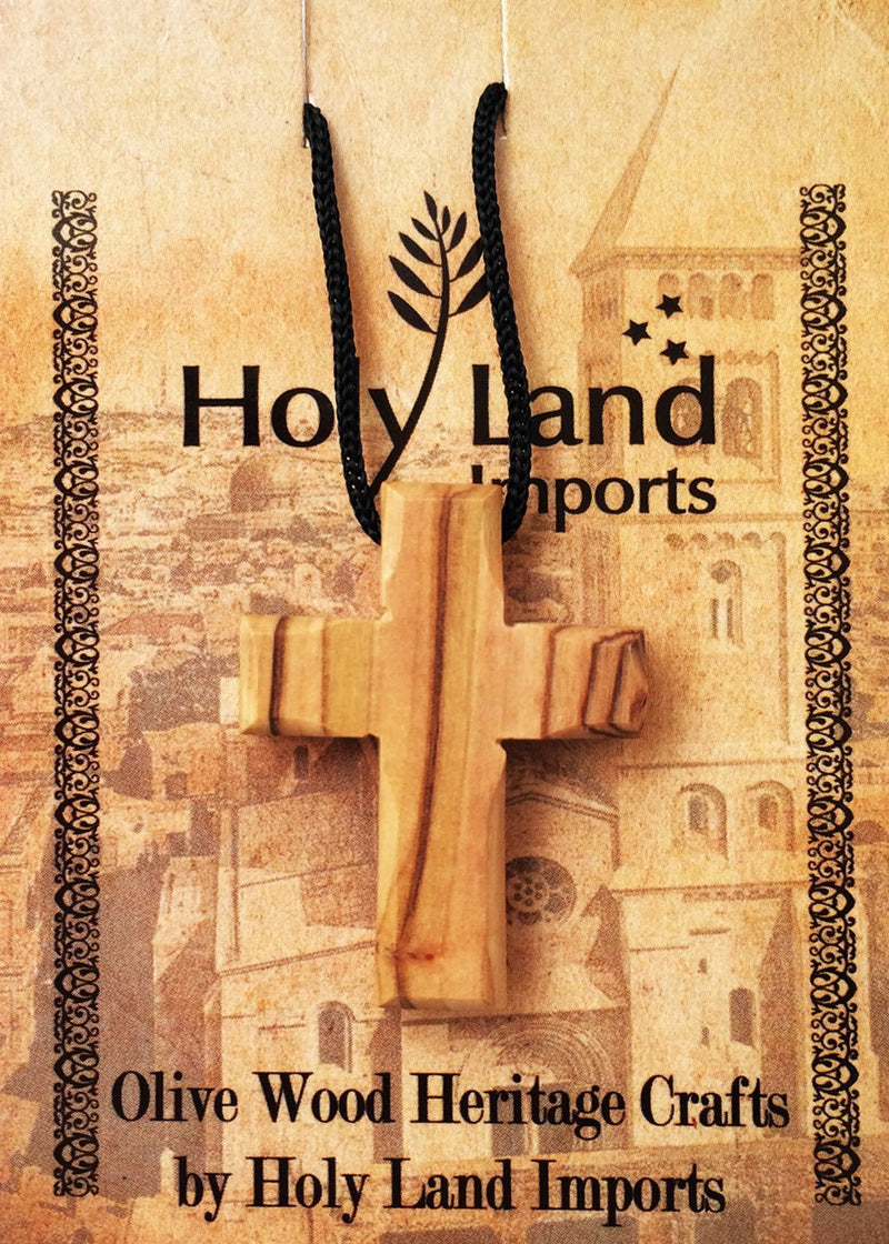 [Australia] - Holy Land Imports Olive Wood Cross Pendant. (1.5 inches Height) WA-37 