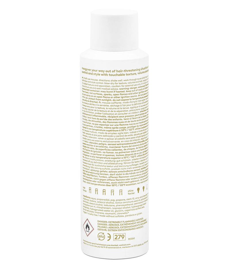 [Australia] - EVO Macgyver Multi-use Hair Mousse, 200ml 200 ml (Pack of 1) 