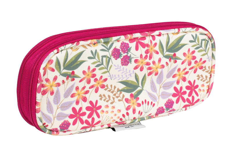 [Australia] - Steel Mill & Co Big Capacity Pencil Case Holder, Cute Floral Expandable Travel Zipper Pouch, Storage Organizer for Art Supplies, Makeup, Toiletries, and Tech Accessories, Wildflowers 