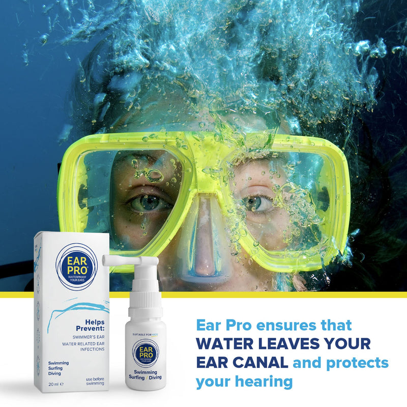 [Australia] - Ear Pro All Natural Swimmer Ear Spray for Kids and Adults - Safe and Easy to Use Ear Protection Spray Helps Prevent Trapped Water, Water Related Ear Problems, and Protect Hearing. 1 Pack - 200 Uses 1 Count (Pack of 1) 