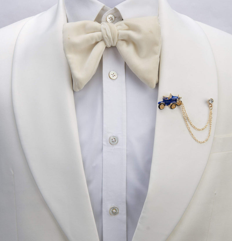 [Australia] - A N KINGPiiN Blue Vintage Car with Hanging Chain Lapel Pin Badge Gift Party Shirt Collar,Costume Pin Accessories for Men Brooch 