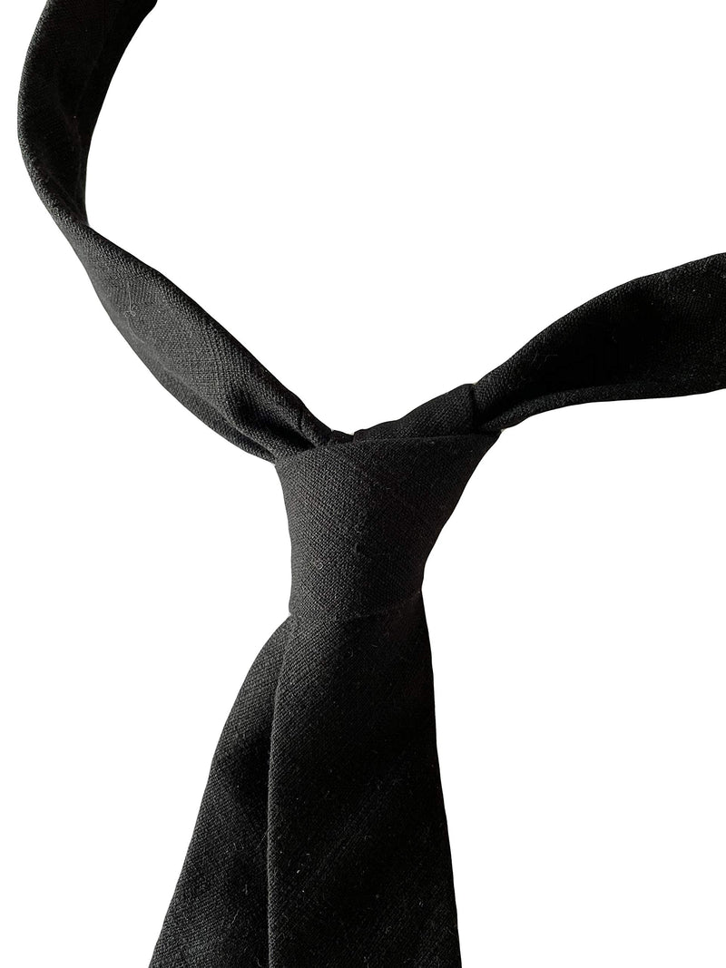 [Australia] - THOM Ties for Men - Mens Ties Solid Colors - Skinny Tie Black 