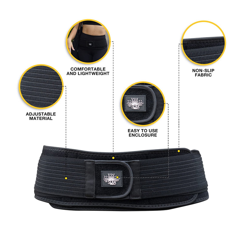 [Australia] - SOLAWELL Sacroiliac Belt - Lower Back Support to Treat Sciatica - Pain Relief for Pelvic, Lumbar, Nerve and Leg Discomfort - Posture and Pregnancy Support - Pelvis Brace to Improve Alignment - SI Joint Belt for Women and Men, Black 