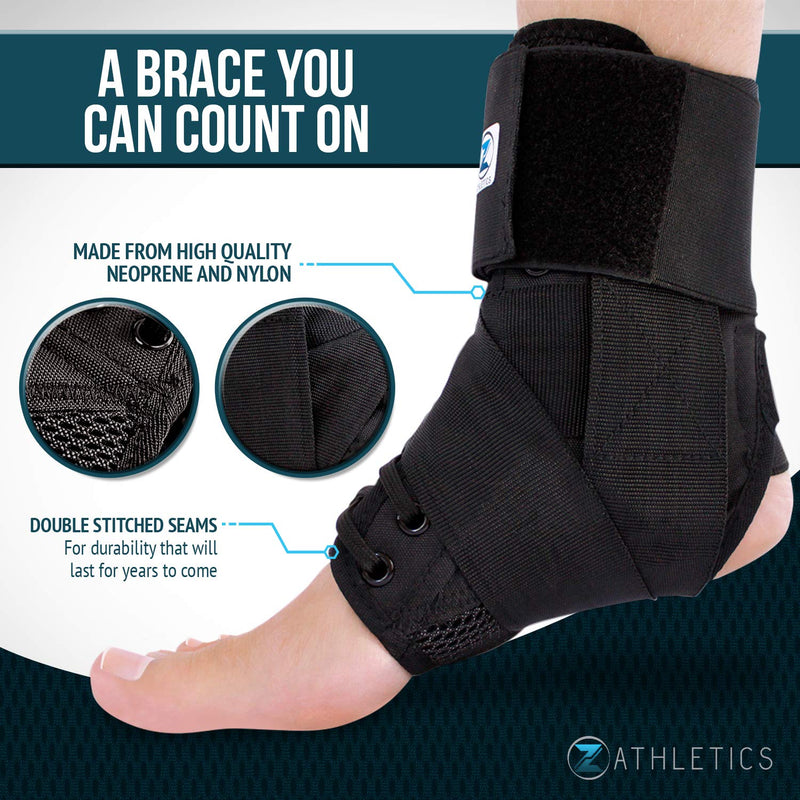 [Australia] - Zenith Ankle Brace, Lace Up Adjustable Support – for Running, Basketball, Injury Recovery, Sprain! Ankle Wrap for Men, Women, and Children Medium (Pack of 1) 