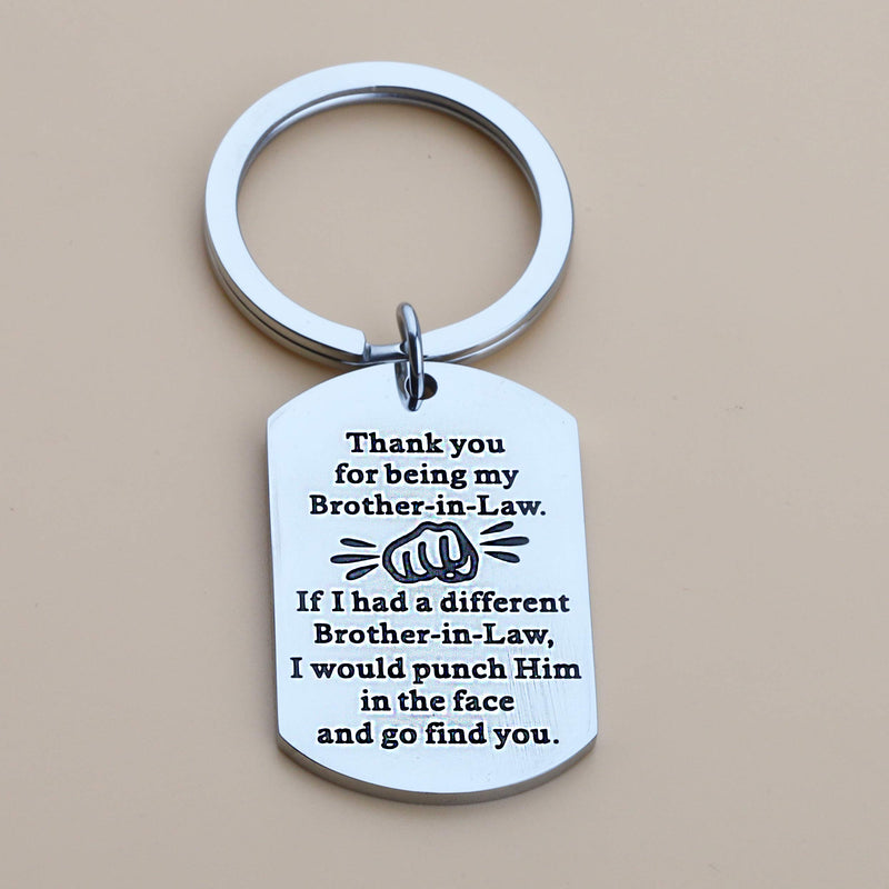 [Australia] - BEKECH Brother-in-Law Gifts Brother Keychain Thank You for Being My Brother-in-Law Keychain Wedding Gift Jewelry Brother of The Bride Gift from Sister-in-Law silver 