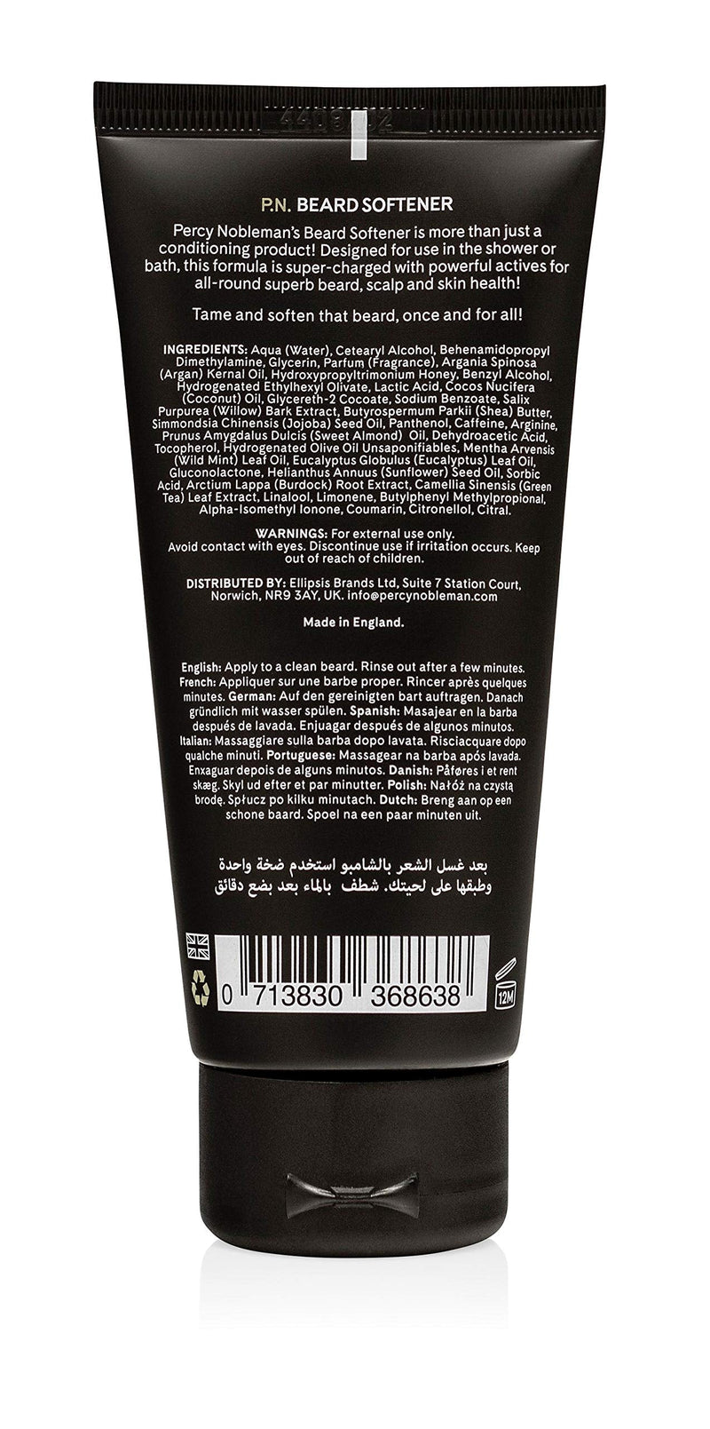 [Australia] - Beard Softener by Percy Nobleman. A Beard Conditioner Containing Shea Butter, Coconut & Argan Oil for a Smooth Deep Conditioning Treatment for all Beard Types 100ml 