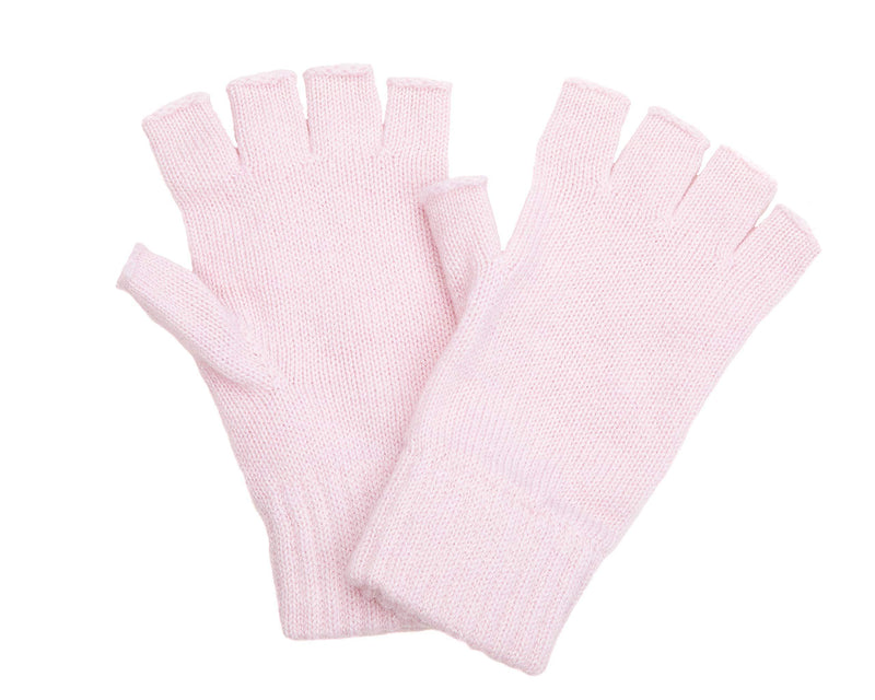 [Australia] - Graham Cashmere - Womens Cashmere Fingerless Gloves - Made in Scotland - Gift Boxed - Soft Pink 