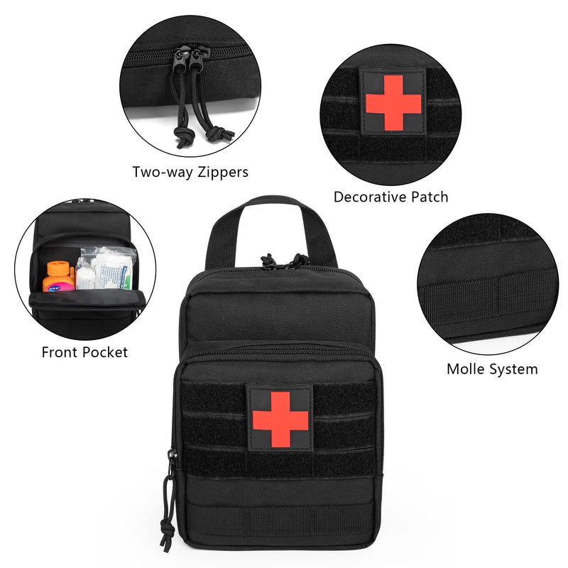 [Australia] - Damero Medical EDC Pouch (Pack of 2), Tactical Molle Waist Bag IFAK First Aid EMT Survival Pouch for Outdoor Travel Camping Hiking 