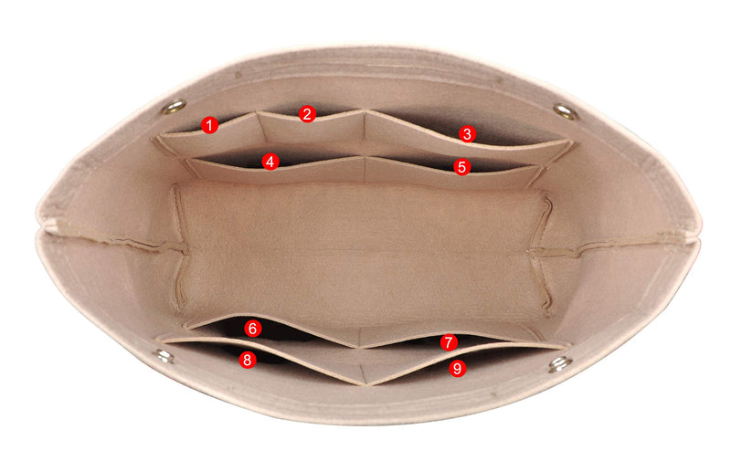 [Australia] - Vercord Felt Tall Long Purse Tote Backpack Bag Insert Organizer Inside for Women Brown 