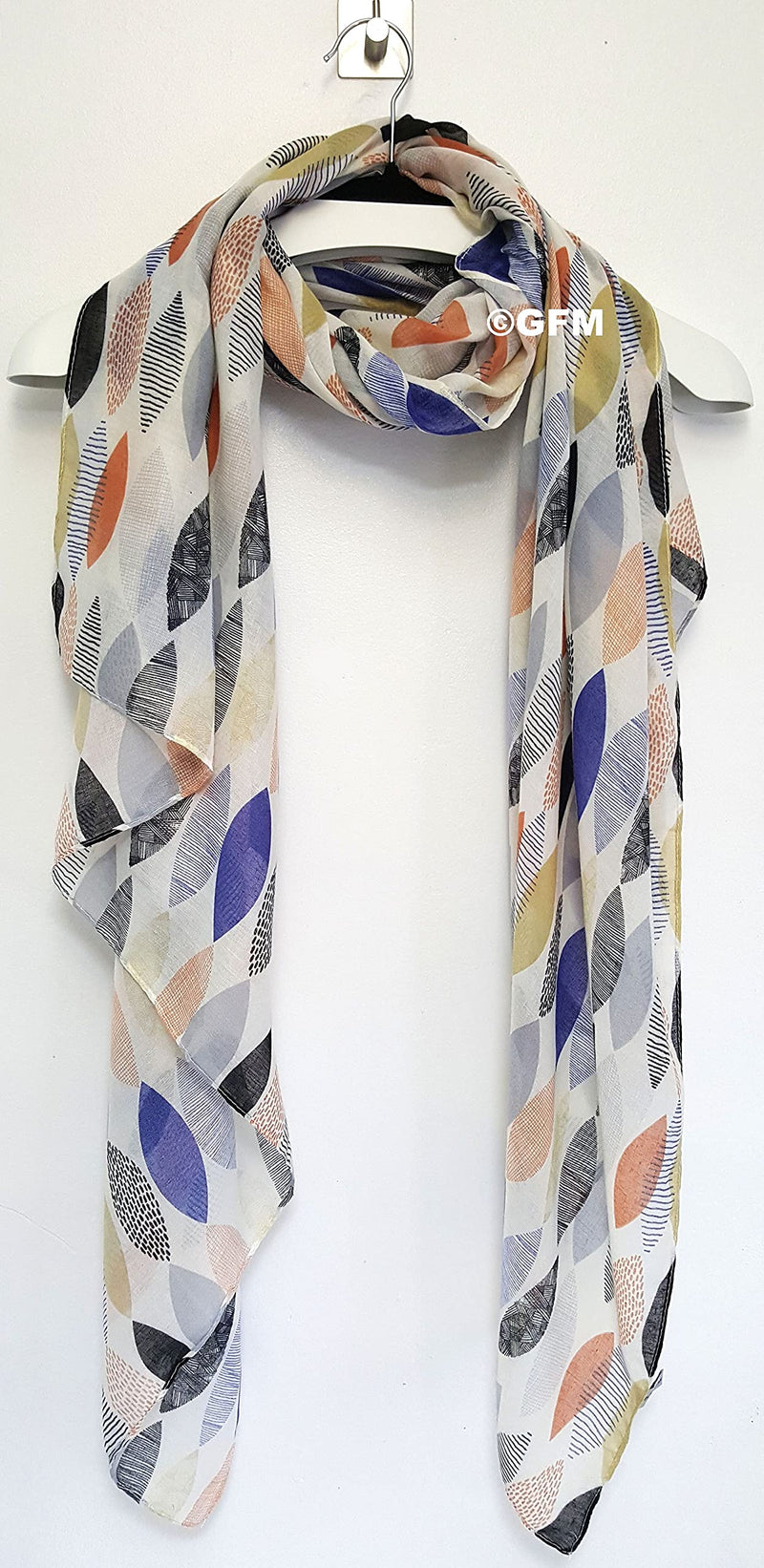 [Australia] - GFM Leaves Floral Abstract Print Summer Scarf (FP) .PL-76-SFD-White 