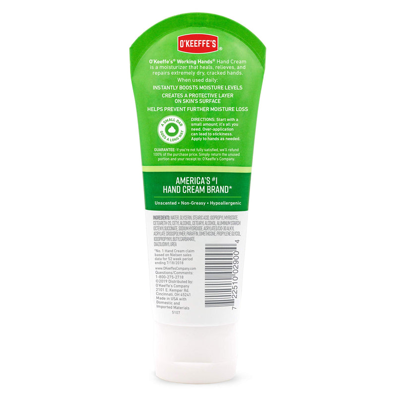 [Australia] - O'Keeffe's Working Hands Hand Cream, 3 Oz Tube and Night Treatment Hand Cream, White, 103002 