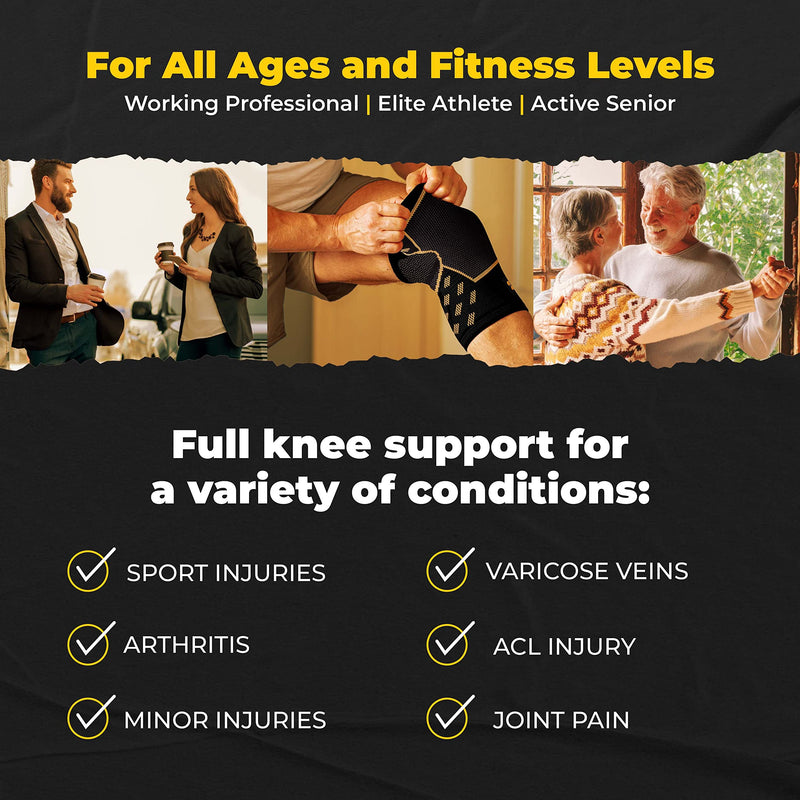 [Australia] - Knee Compression Sleeve PRO for Men & Women - Knee Brace For weightlifting, Sports Injury & Knee Support - Helps Blood Flow, Pain Relief & Management - Copper-Infused Nylon by CopperJoint (Large) Large Knee Sleeve PRO 