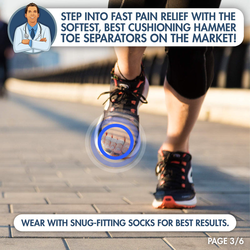 [Australia] - Dr. Frederick’s Original Hammer Toe Cushions - 4 Hammertoe Gel Pads - Claw Toe - Temporary Corrector - Great for Diabetic Feet 1 Loop 