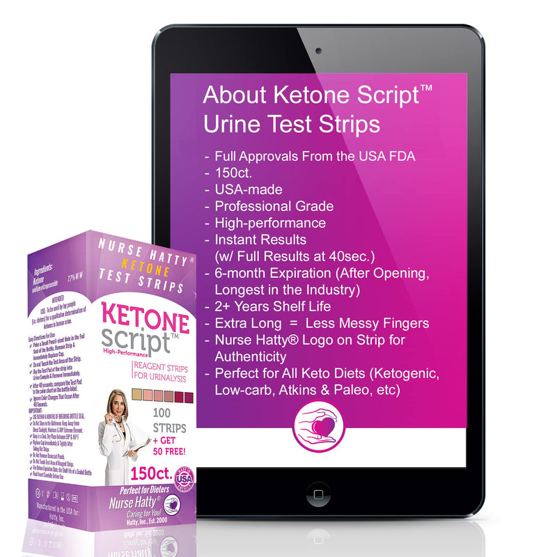 [Australia] - Nurse Hatty 150ct. - Medical Ketone Urine Test Strips - Suitable for Diabetics & All Keto Dieters - Fresh, Reliable & Accurate - Ketogenic & Low-carb Diets. Free Ketosis eBooks & Free App. Ultra-Long 150 Count (Pack of 1) 