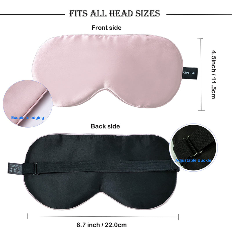 [Australia] - Silk Sleep Mask Pure Mulberry Silk Eye Mask Sleeping Mask Silky Soft Eyeshade Elastic Strap for Travel Naps Shift Work for Adult Pink 