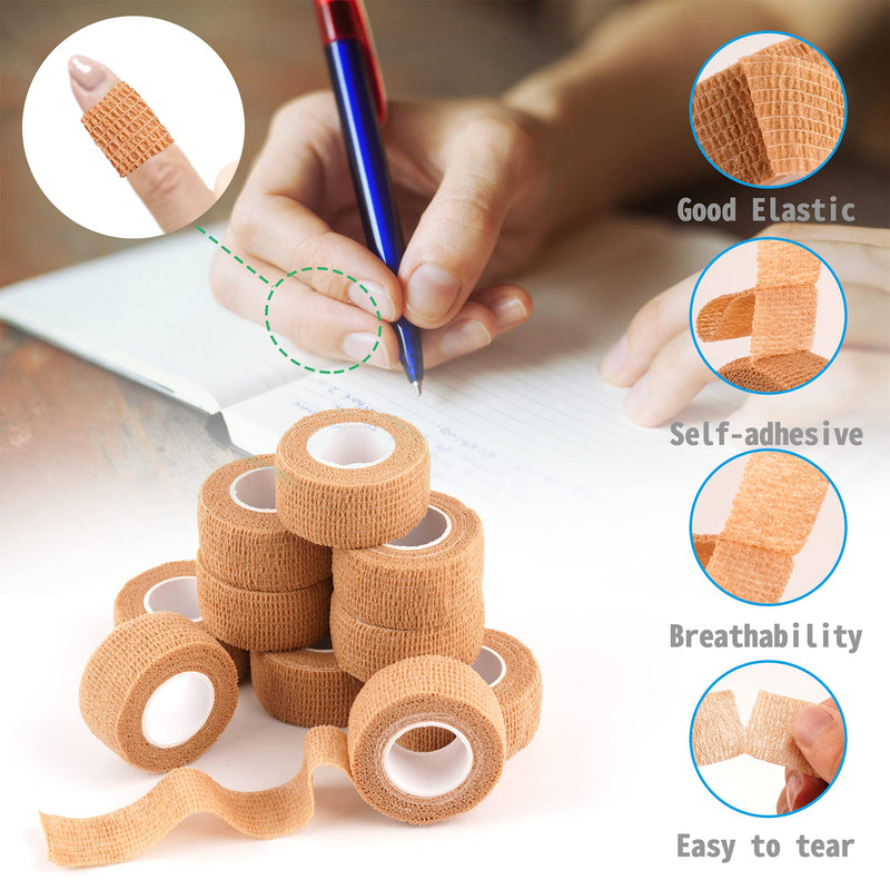 [Australia] - 24 Pack Self Adherent Cohesive Wrap Bandages 1 Inches X 5 Yards,First Aid Tape, Elastic Self Adhesive Tape, Athletic, Sports wrap Tape, Bandage Wrap for Sports, Wrist, Skin Colour Athletic Tape 