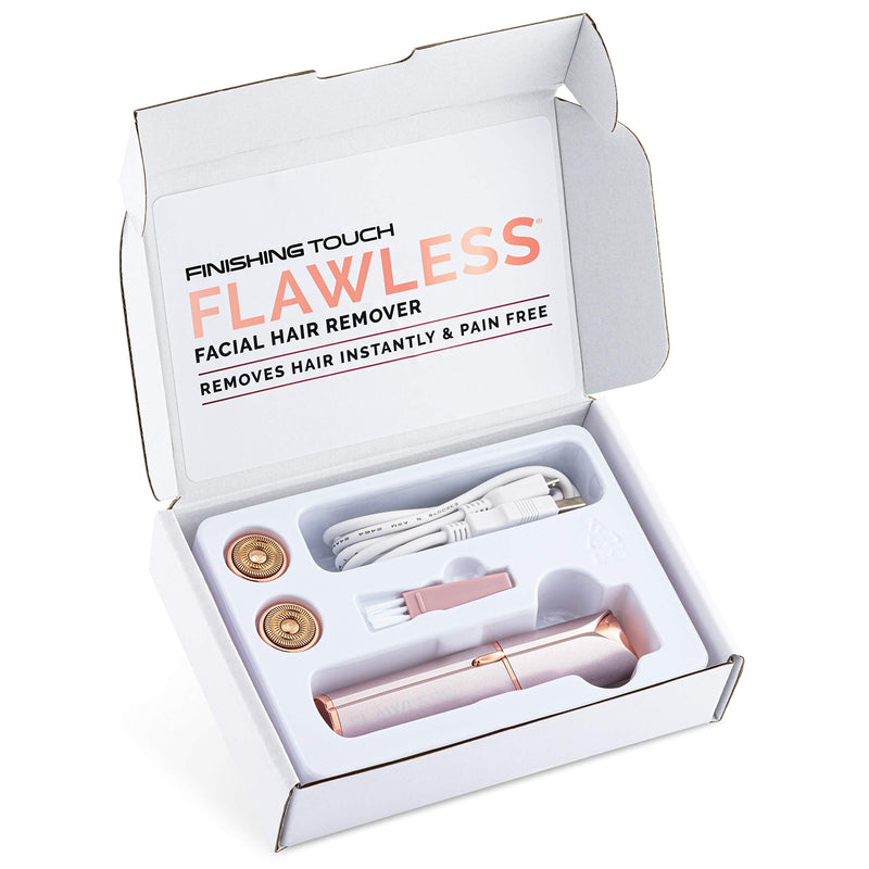 [Australia] - Finishing Touch Flawless® Next Generation Facial Hair Remover – Rechargeable, 2 x Replacement Heads Included, Blush Blush (Rechargeable) 