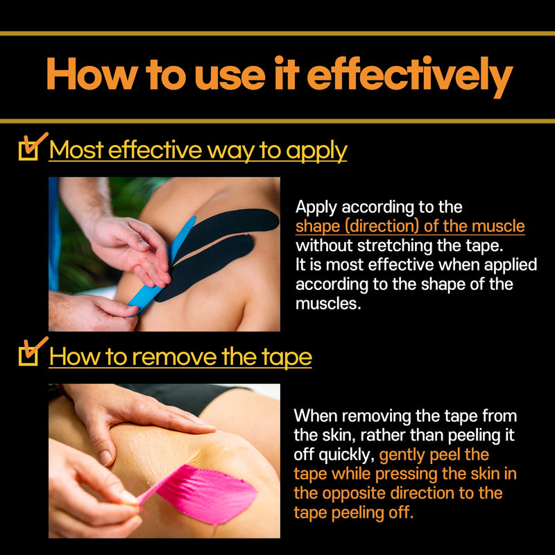 [Australia] - HARUTO Sports Kinesiology Tape Active Roll-Type (Black), Latex Free Athletic Tape for Pain Relief Strong Support, Therapeutic Tape Physio for Athletic Sports Recovery Active-black 