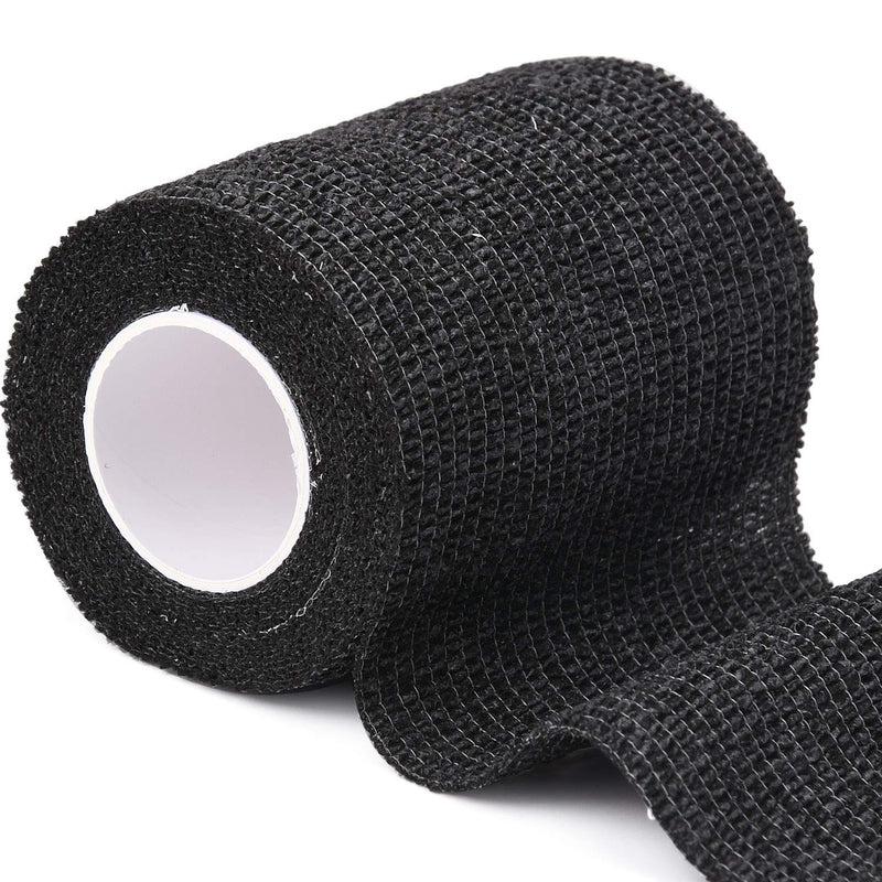 [Australia] - TOBWOLF 12PCS First Aid Self Adherent Bandage, 3"x5yd / 7.5cmx4.5m Cohesive Bandage Tape Wrap, Elastic Athletic Non Woven Fabric Vet Wrap for Sports, Medical - Black 3x180 Inch (Pack of 12) 